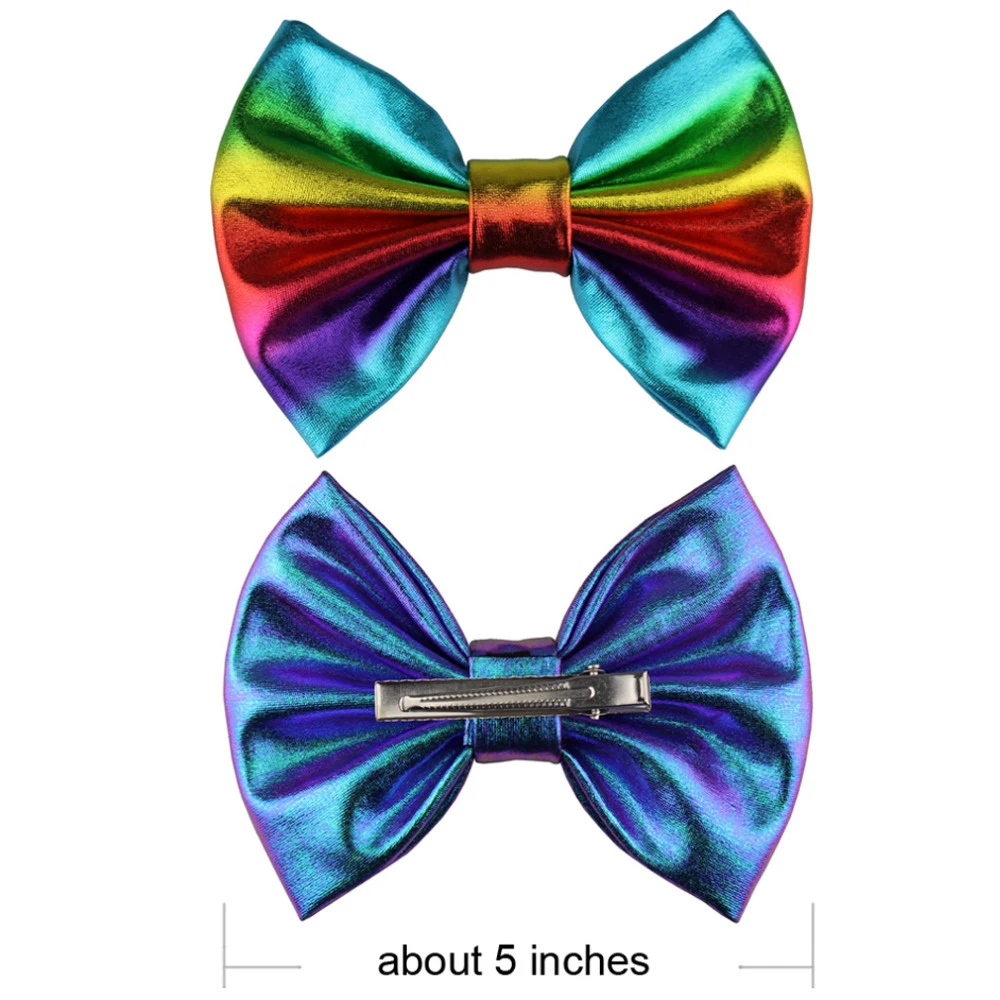 

10pcs/lot Bow Hair Clips 5'' Big Messy Metallic Glitter For Children And Kids Hair bows Little Girls Headbands Hair Accessories