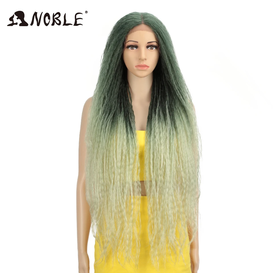 Noble Cosplay Wig Long Braided Wig 38inch Synthetic Lace Front Wigs For Women Pink Green Wig Lace Front Wigs For Black Women