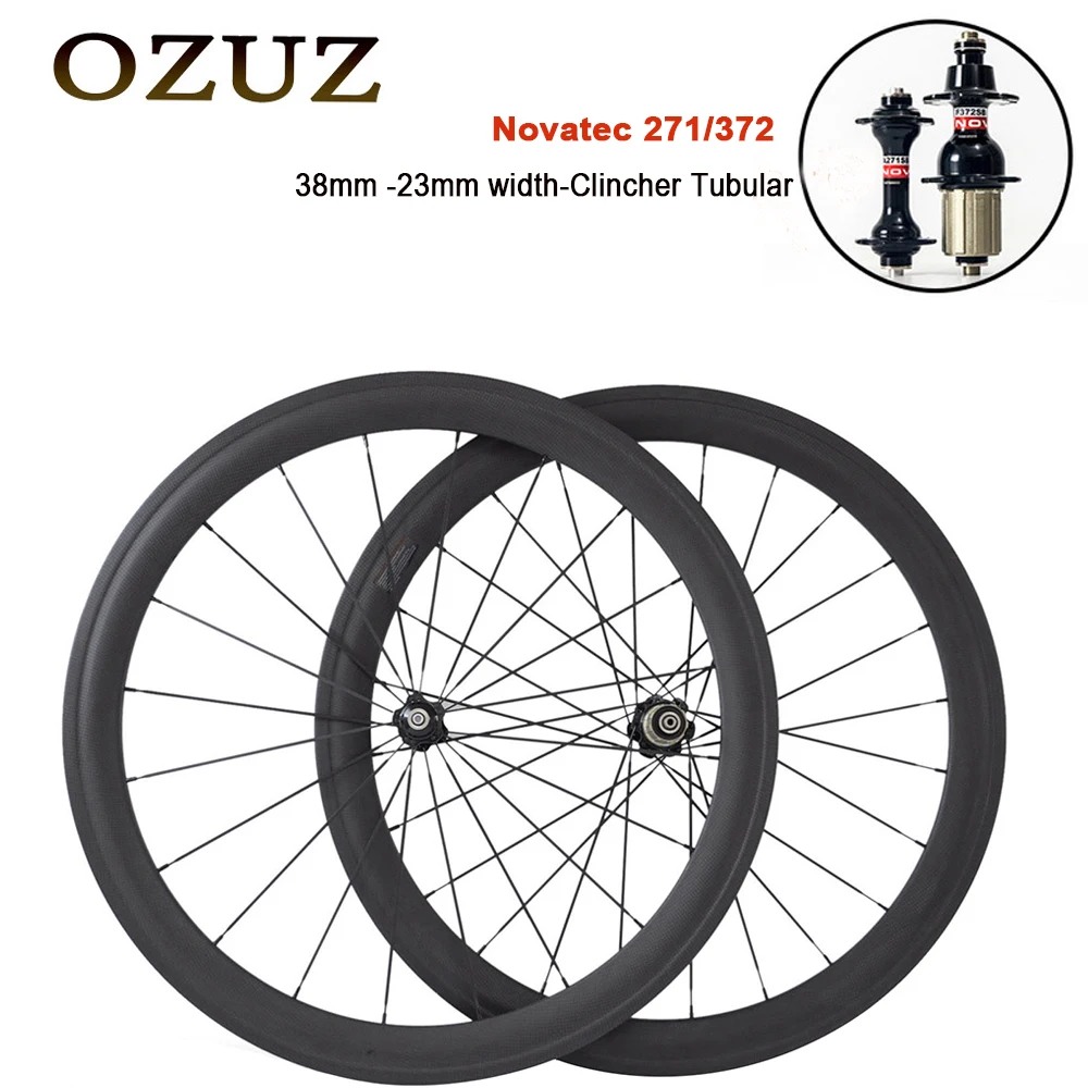 

OZUZ A271SB/F372SB 38mm Carbon Wheelset 700c Clincher Road Bike Wheel Carbon Wheels 23mm Width Carbon Tubular Road Bike Wheels
