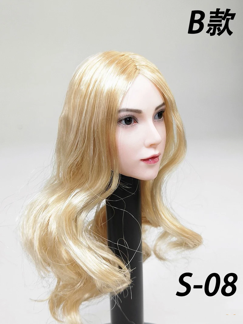 Collelctible S-08 1:6 масштаб красивые азиатские женские головы ваять модель с красными/коричневыми/золотыми волосами жажда для 12 ''фигурка тела