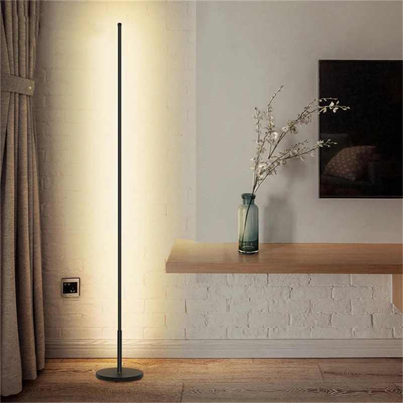 Современный светодиодный напольный светильник с затемнением, минималистичное стоячие лампы, гостиная, светодиодный алюминиевый светильник, стоящая лампа для внутреннего декора, настольные лампы