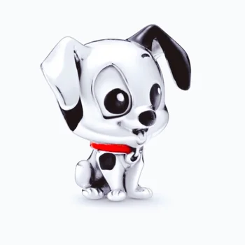 

2020 New Original 925 Sterling Silver Animal Bead Cute Dalmatians Loyal Dog Enamel Charms Fit Pandora Bracelet Women DIY Jewelry