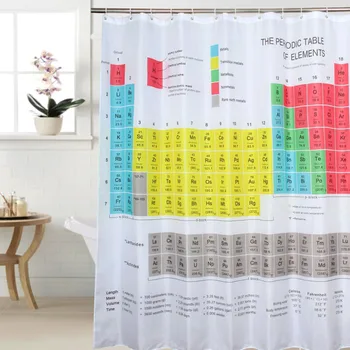 

New Chemistry Bathroom Shower Curtain Set Periodic Table Of Elements Bath Curtain Multifuntion Home Bath Shower Curtain 12 hooks