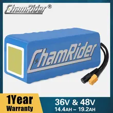 Chamrider 36V Battery 10AH 20A BMS Ebike Battery 48V Battery 30A 18650 Lithium Battery Pack For Electric Bike Electric Scooter