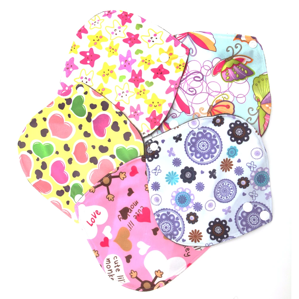 7*7 Inch Menstrual Pads Reusable Washable Bamboo Cloth Sanitary Maternity Minky