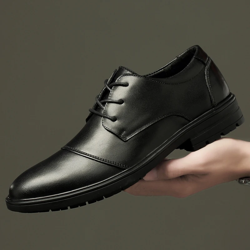 Men Shoes Autumn Genuine Leather Business Casual Office Formal Natural Man Dad | Обувь