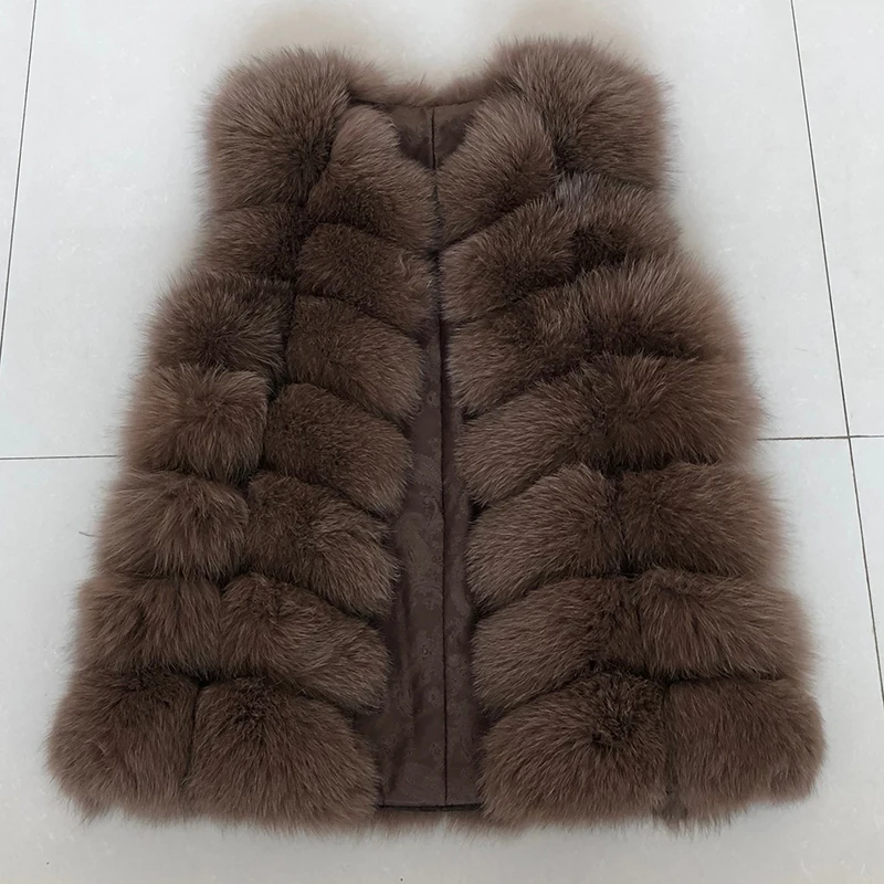 packable down jacket Natural Real Fox Fur Vest Jacket Waistcoat Short sleeveless Vestwoman winter warm Natural Fur Vest Real Fur Jacket Fox Fur Coats puffer coat with hood