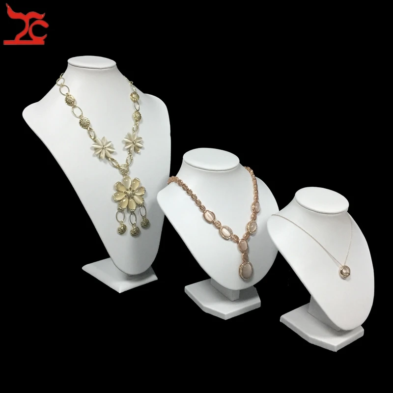 White Ring Display White Necklace Display Bust White Jewelry Display