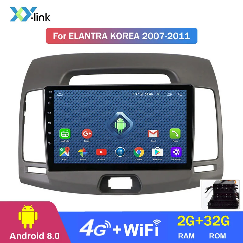 Ips 2.5D 9 дюймов 8 ядерный Android 8,1 автомобильный радиоприемник с навигацией GPS для hyundai Elantra Корея 2008-2010 автомобильный dvd-плеер - Цвет: 4 CORES 2G RAM