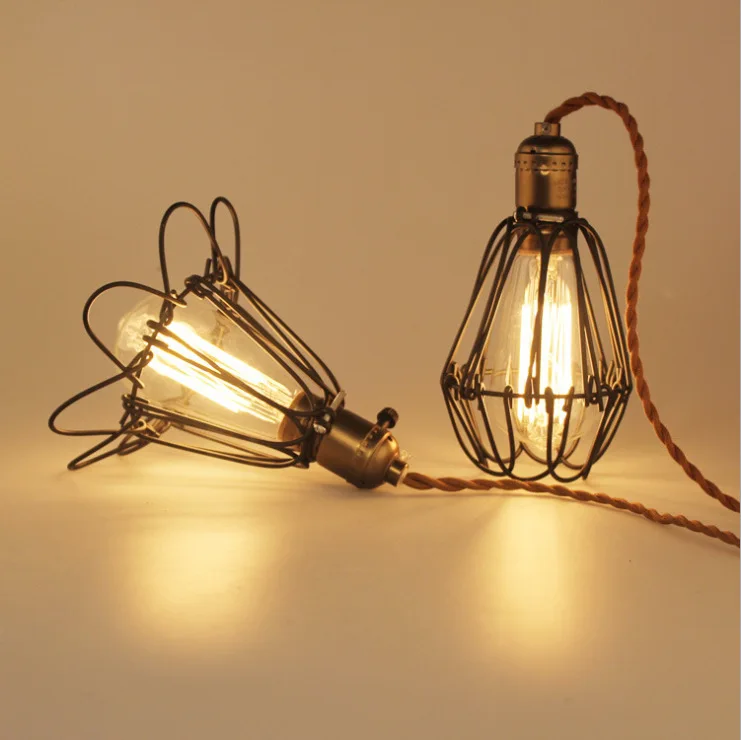 

American Vintage Industrial Style Chandelier Village Restaurant Bar Counter Corridor Iron Wire Lampshade Chandelier Birdhouse Ch