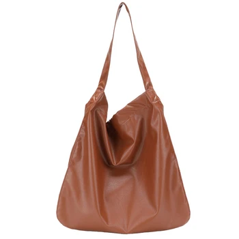 

Artificial Leather Big Capacity Tote Bag Women Oversize Simple Design Fashion Messenger Bag Female Casual Work PU Leather Bag