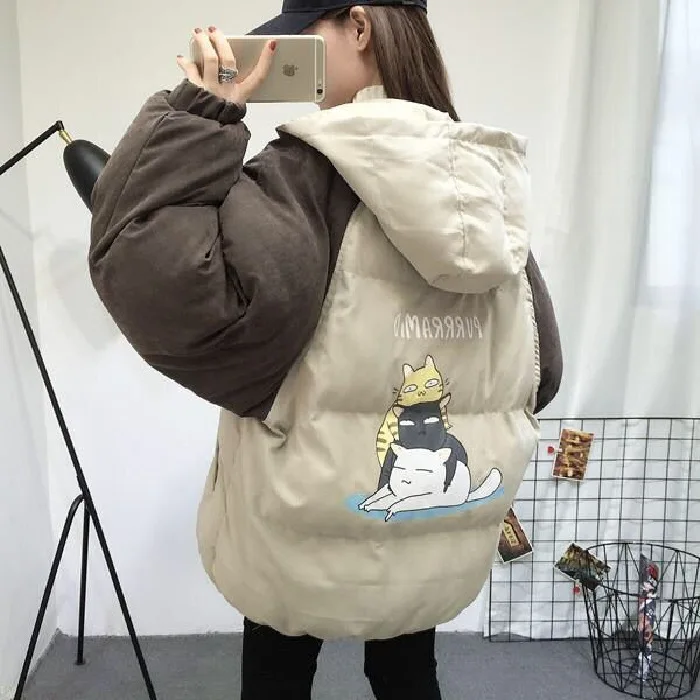 

2019 New Style Korean-style INS down Coat Small Cotton-Padded Jacket Loose Thick Cotton Overcoat Women's