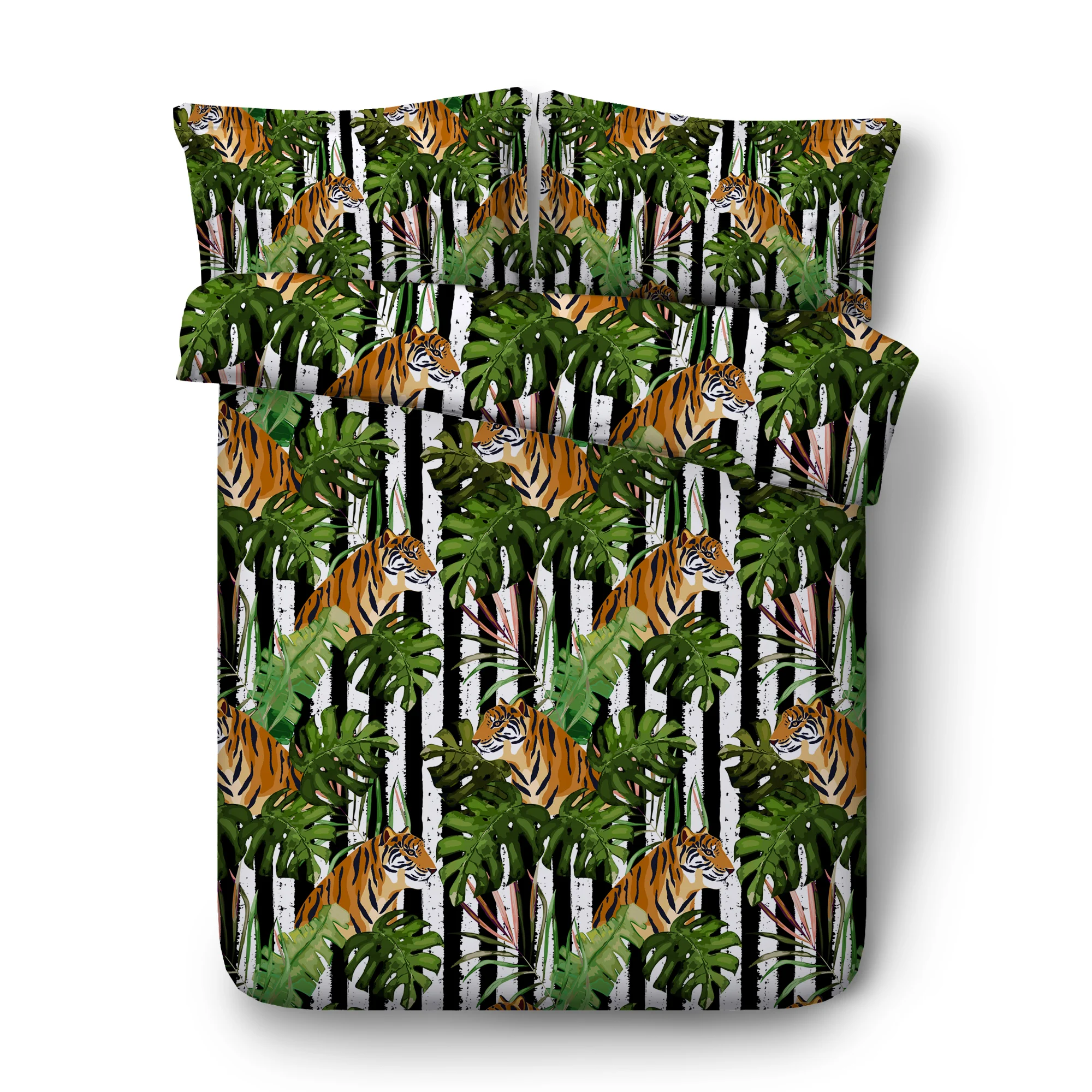 Набор постельного белья с цифровым принтом тигра, пододеяльник, дизайнерский комплект постельного белья в богемном стиле, мини-фургон, 3 шт., большой размер, 260*225 см, JF530