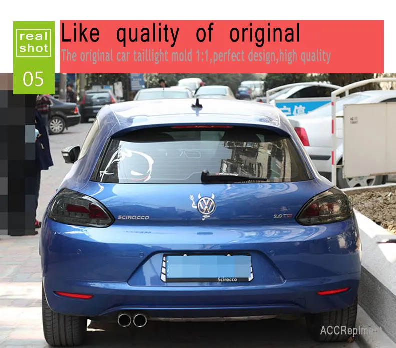 2 шт. автомобильный Стайлинг для vw Scirocco задний светильник s 2009- для Scirocco светодиодный задний фонарь+ сигнал поворота+ тормоз+ задний светодиодный светильник