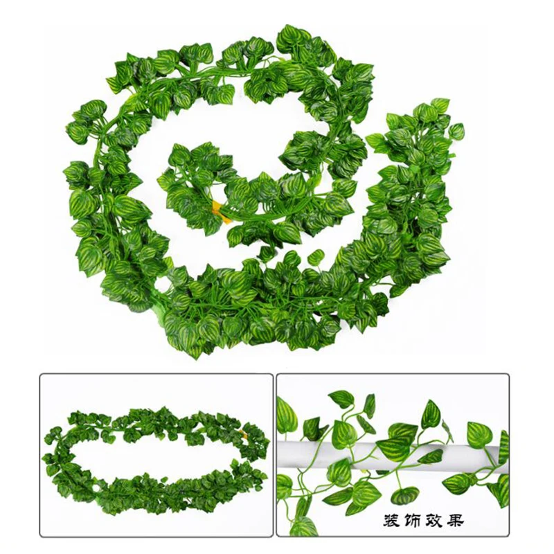 Watermelon leaves 12 шт., искусственные гирлянды, листья плюща, папоротника, зеленые растения, листва, цветы, рождественские украшения - Цвет: Watermelon leaves