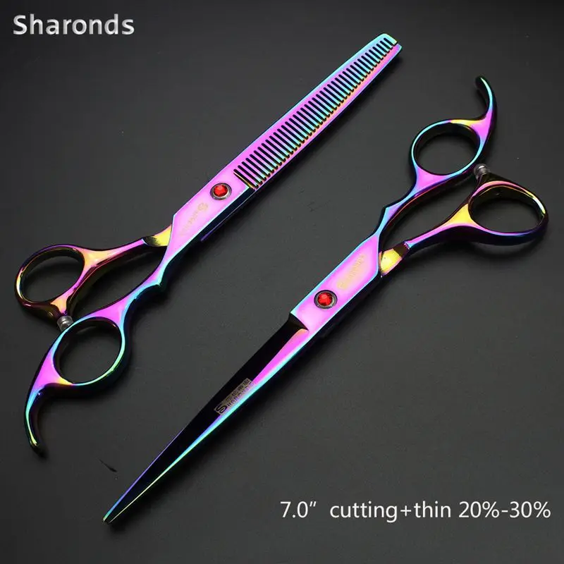 

Professional Pet Groomer Scissors Set Teddy Bending Shears 7 inch Trimming Shears Dog Shearing Scissors Tools