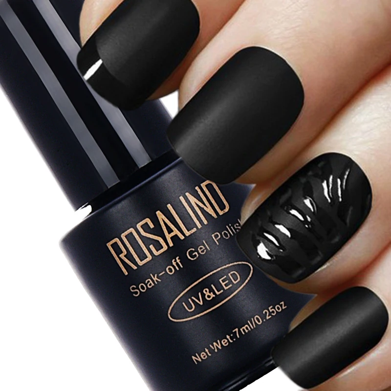 ROSALIND 7 мл Матовый верхний слой лак для ногтей гель лак для ногтей Vernis Полупостоянный впитывающий УФ-гель для ногтей маникюр - изображение