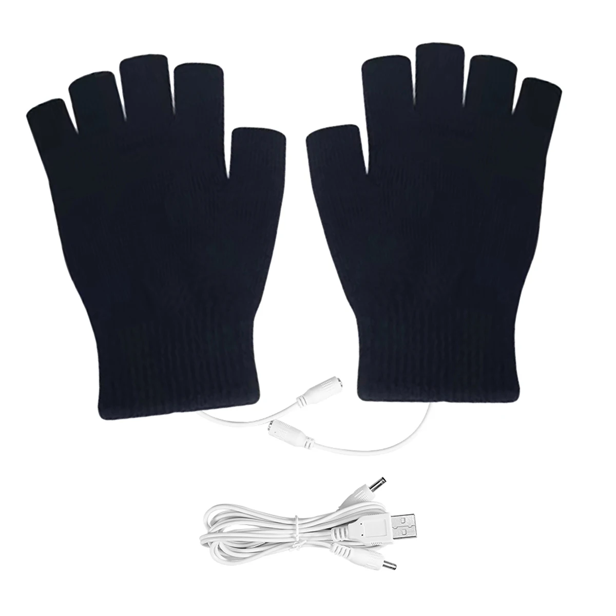 1pair USB Heated Gloves Winter Thermal Hand Warmer Electric Heating Glove LDUKP0 
