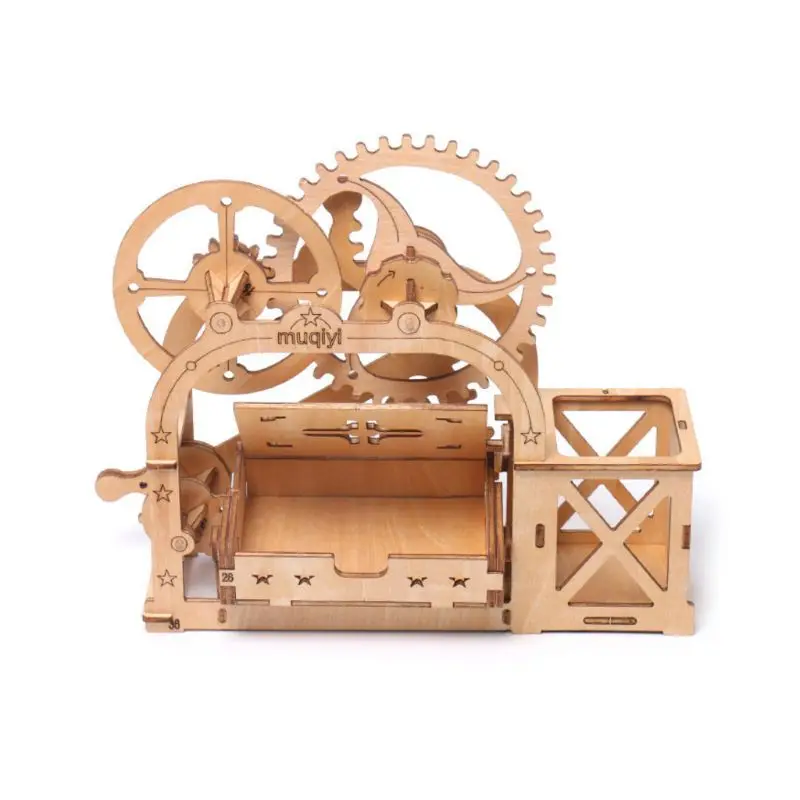 Деревянная подставка для ручек, для хранения 3D головоломки DIY механического привода Модель Сборка для игрушки для детей и взрослых