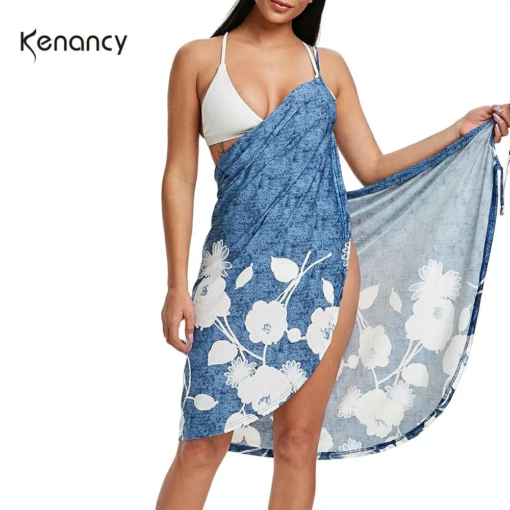 Kenancy женская летняя накидка с цветочным принтом саронг Женская Повседневная