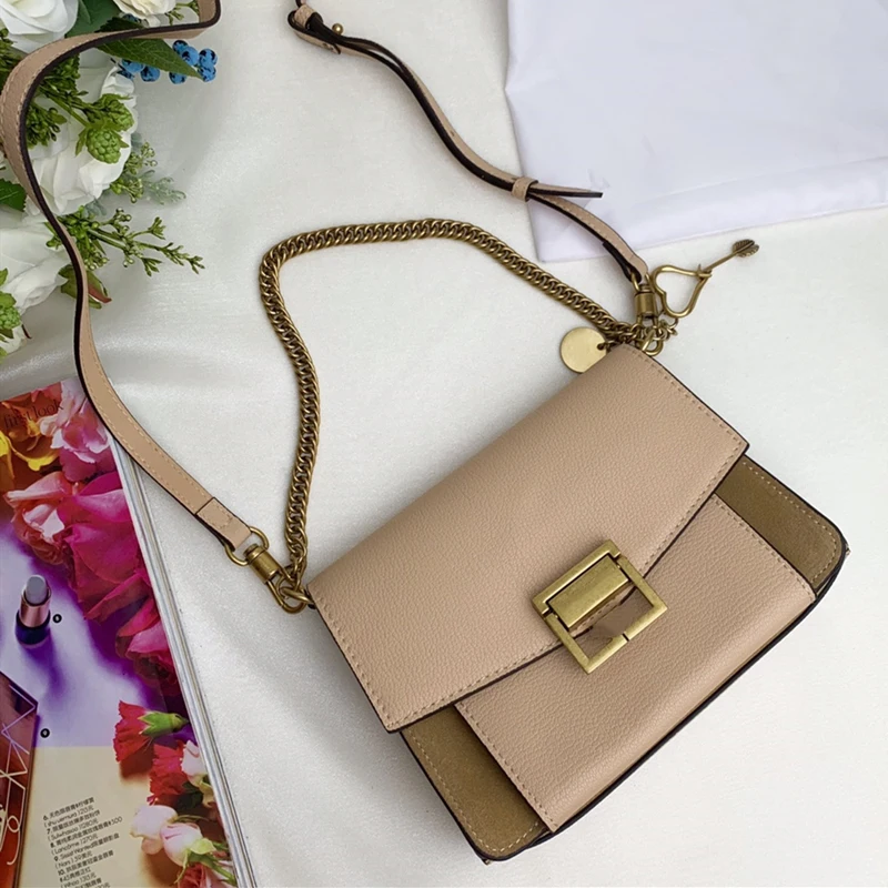 Beige Модная женская сумка с клапаном в виде сердца, сумка на плечо из коровьей кожи, женская сумка через плечо с цепочкой, Сумка с металлическим украшением, сумка-тоут, сумочка, Femme Mujer - Цвет: Beige