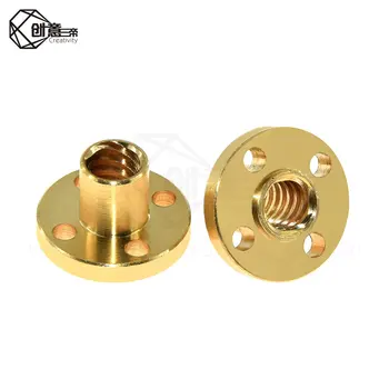

T8 Screw nut Brass 22mm Flange Nut For CNC 3D Printer Parts 8mm 4-Start Lead Screw 300mm long With Copper