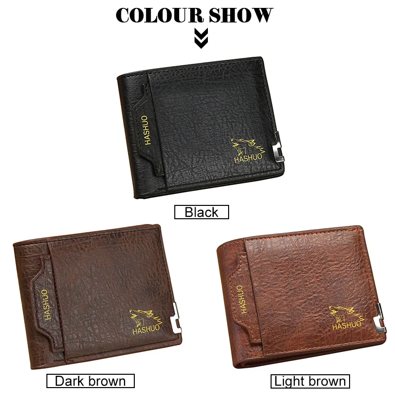 Fashion Men Wallet Solid Color Luxury Brand Designer Clutch Bag Multi-card Slots Business Bifold Billfold Male Short Coin Purse