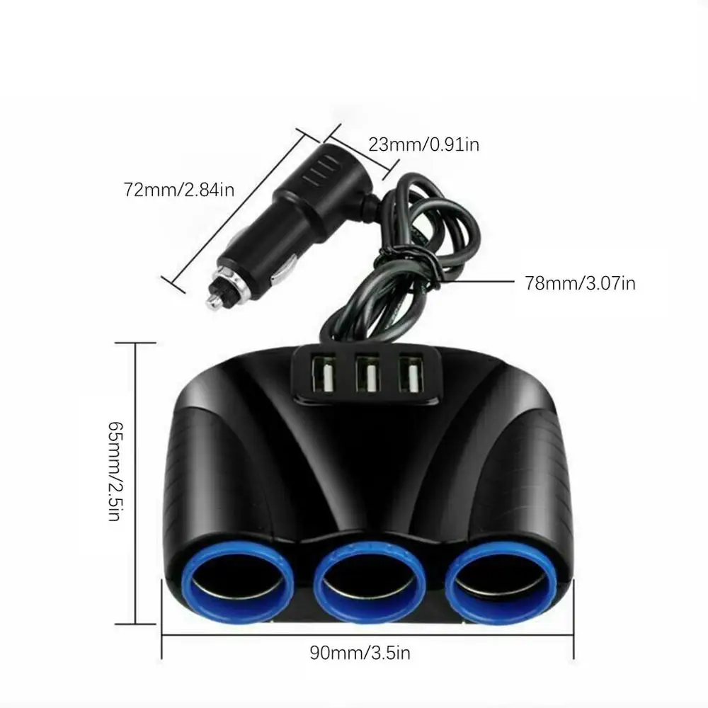 3.1A Высокая мощность автомобиля три USB интерфейс одна минута три прикуривателя концентратор большое зарядное устройство для грузовика 120W