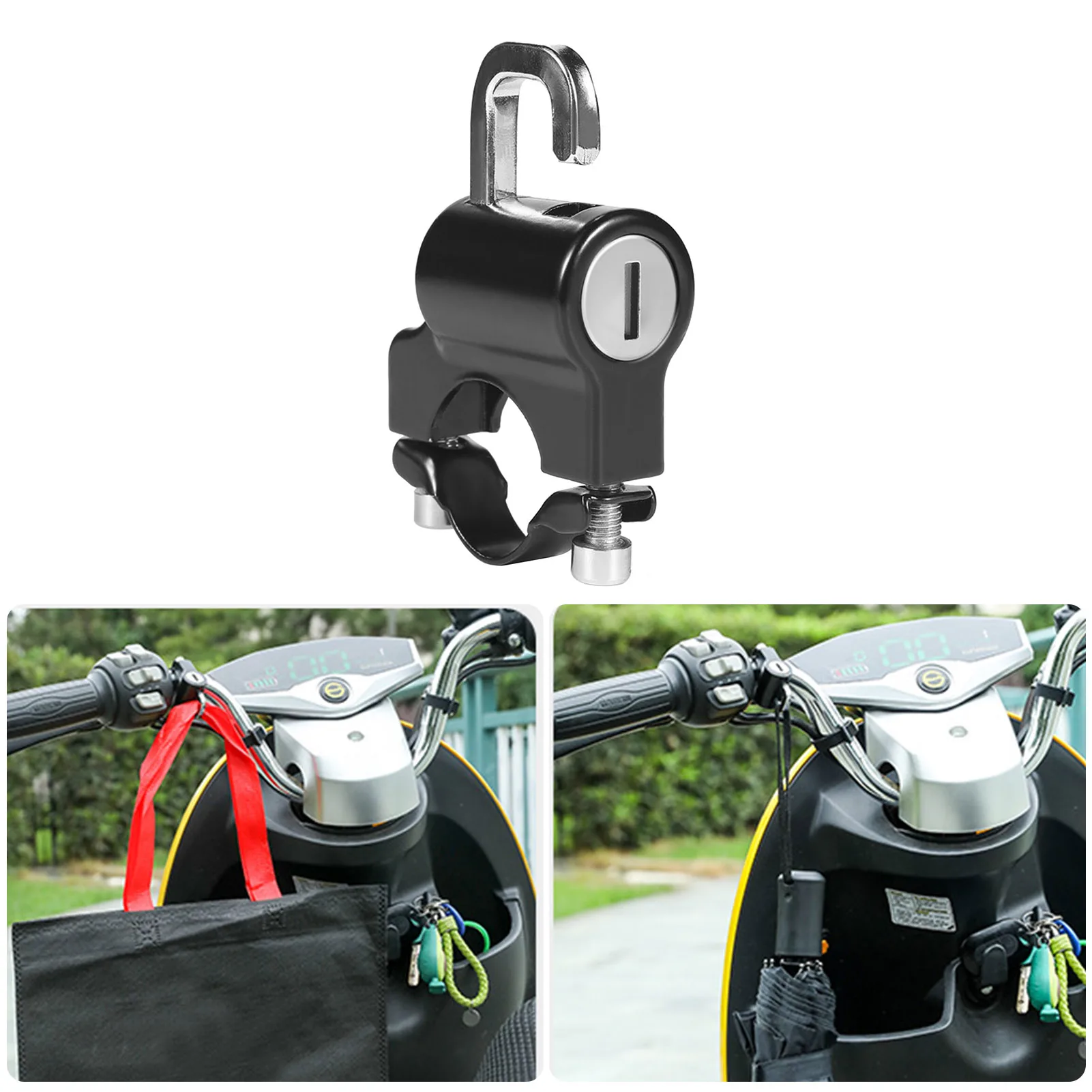 Motorcycle Handlebar Lock Durable Security Portable Anti-Theft Key Lock Helmet Lock Motorcycle Supplies welding hard hat