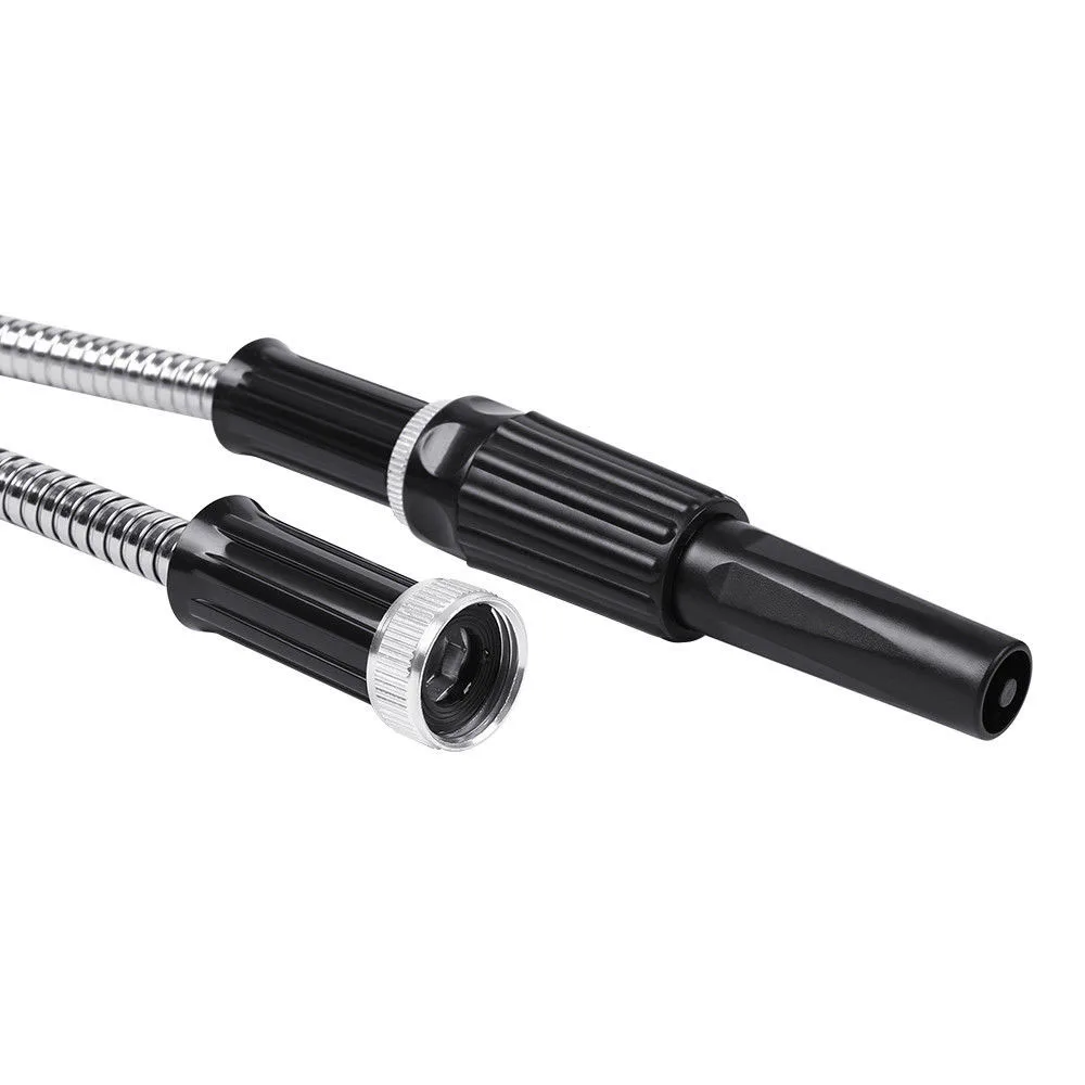 Stainless Steel Metal Garden Hose Water Pipe 25/50/75/100FT Flexible Lightweight