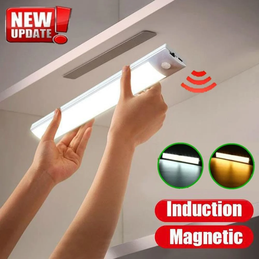 

7/12/20 LED Portable Wireless PIR Motion Sensor Light Infrared Induction Lamp Super Bright Light Bar for Closet Cabinet