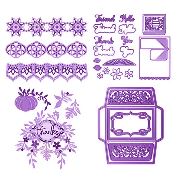 

Creative Floder Card Snip It Flowers Borders Autumn Harvest Metal Cutting Dies for DIY Scrapbooking Craft Paper Cards 2019 New
