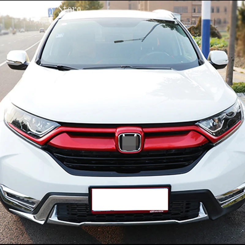 3 шт. для Honda CRV CR-V- ABS Хром Передняя решетка верхняя часть накладка и фары брови отделка полосы