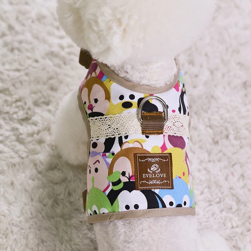 Модный, богемный, для домашних животных, для кошек, собак, нагрудный ремень, безопасный прогулочный жилет, одежда, мультяшный поводок для собаки, набор щенков, кошек, нагрудный ремень