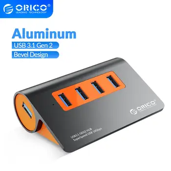 

ORICO USB3.1 Gen2 HUB Aluminum USB HUB PC Splitter 10Gbps Super Speed With 12V Power Adapter for Samsung Galaxy S9/S8/Note