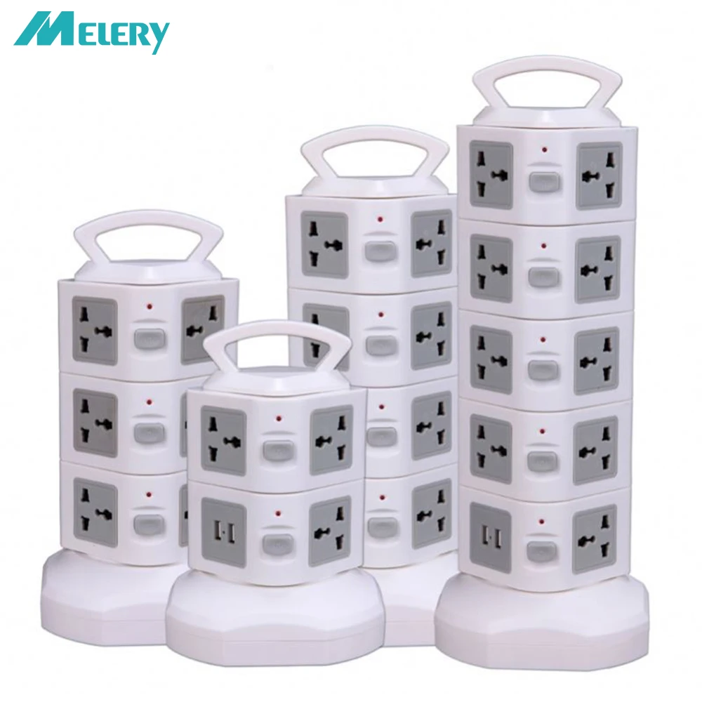 Tower Power Strip Surge Protector Vertical Multi Sockets 7/11/15/19 Way Universal Outlets Plug Socket USB 6.5Ft Extention Cord|Extension Socket| - AliExpress