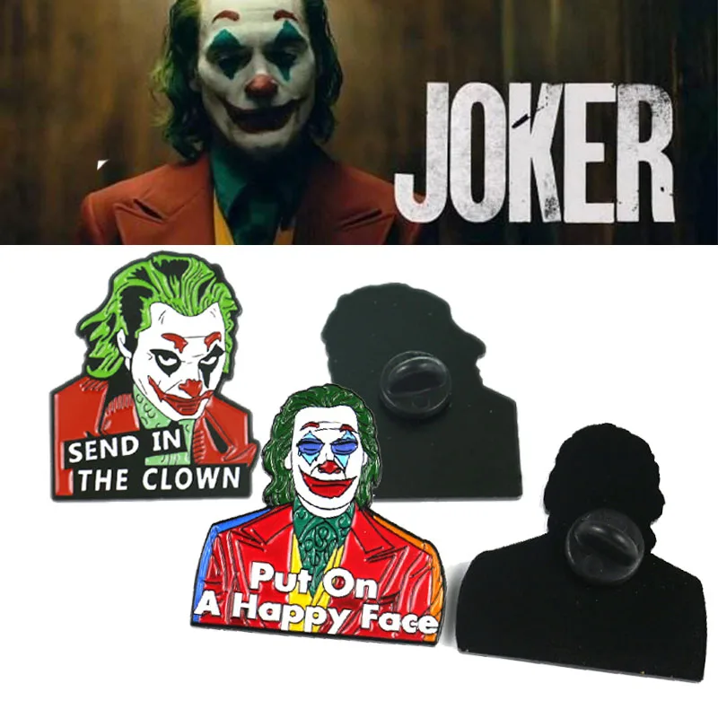 Joker Косплей брошь Joaquin Phoenix Хэллоуин из сплава капельного масла значок на булавке|