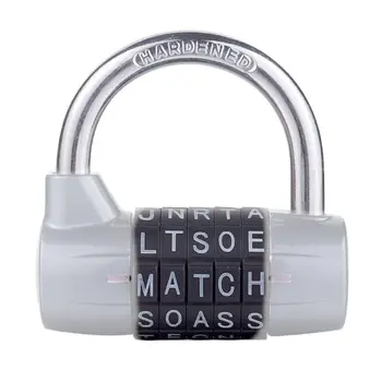 

5 Letter Word Padlock Combination Security Resettable Lock Heavy Duty Aluminum