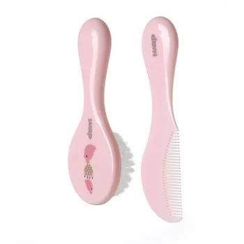 

2 pcs/Set Infant Plastic Hairbrush Soft Hair Head massage Newborn Hair Brush Baby Comb Set Baby Care Convenient Daily 2 Colors