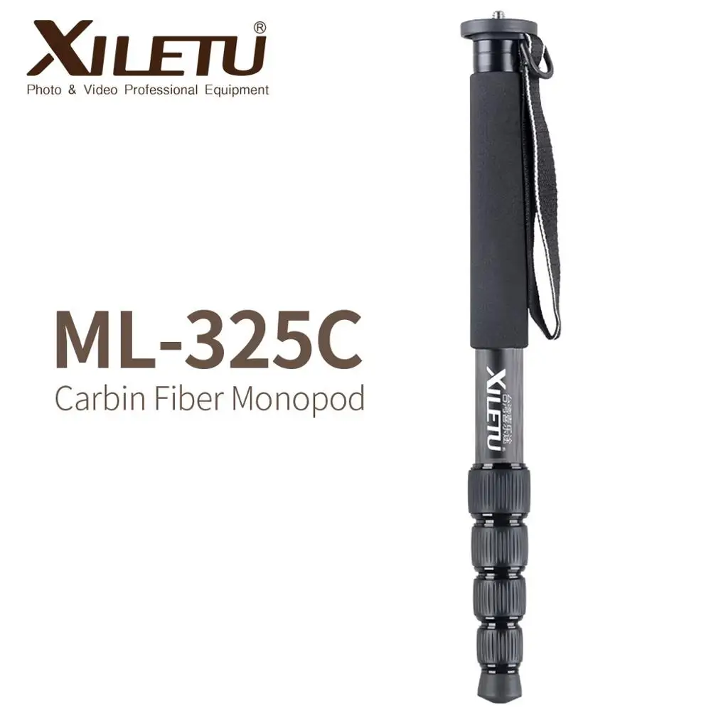 XILETU ML-325C Carbon Fiber Tripod Monopod Stable Pole For Canon Nikon Digital Camera With stainless steel Spike