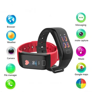 

F1 1.2 Inch IP Steel Heart Rate Monitor Fitness Tracker Sports Smart Watch Message Reminder Music Remote Control Dropshipping