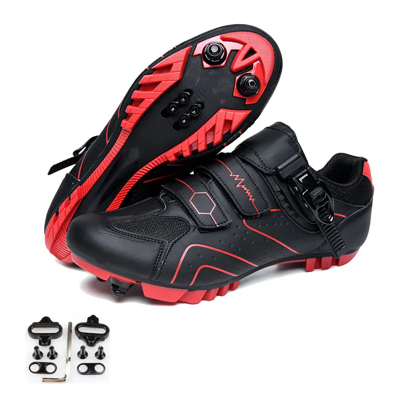 MTB with cleat Обувь для велоспорта, противоскользящая, дышащая, мужская, женская, MTB, для шоссейных гонок, Спортивная, велосипедная обувь, самофиксирующаяся обувь, zapatillas ciclismo - Цвет: MTB with cleat