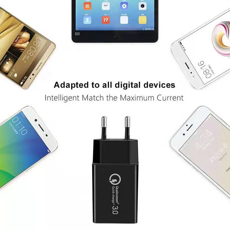 Универсальное зарядное устройство USB QC 3,0 для мобильного телефона xiaomi 9 8 mi 9t pro mi a3 для путешествий redmi 7a note7 8 note 8 7 pro