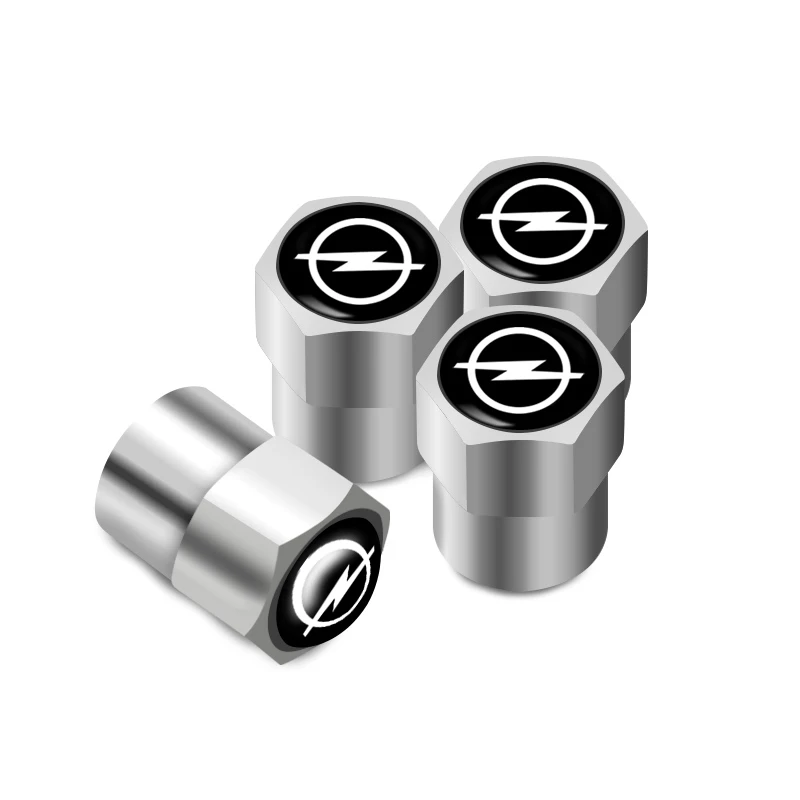 VAUXHALL Silver Black Wheel Tyre Valve Dust Caps Adam Corsa Mokka Astra