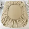 30MM 100% Mulberry Silk Fitted Sheet Deep 25cm Seamless Elastic Band Mattress Cover Solid Dyed Bed Sheet Many Size Customized 3