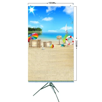 

Blue Beach Sea 3D Photography Background Cloth Party Decoration Background Cloth