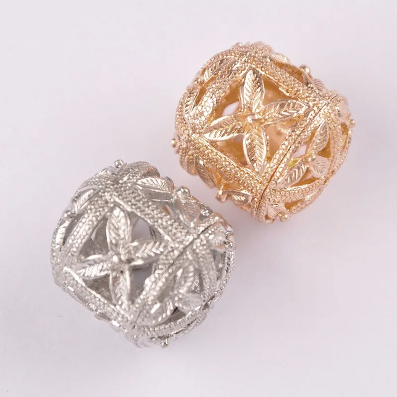 

20x23mm Dull Silver KC Gold Plated Beads, Metal Beads, Spacer Beads, Beads Jewelry Findings