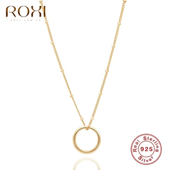 

ROXI Elegant Round Small Beads Clavicle Necklaces for Women Choker Wedding Pendant Necklaces Jewelry Sterling Silver 925 Chain