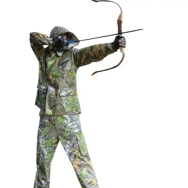 Летний дышащий бионический камуфляж костюм против комаров Рыбалка Охота Одежда Тактический Ghillie костюм куртка брюки комплект - Цвет: leaves camo