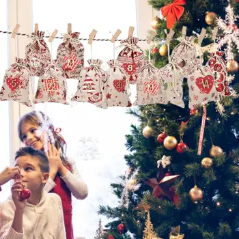 

Multifunction Storage Type Countdown Calendar Large Capacity Auto-filled Durable Creative Design Countdown Calendar Jute Bag